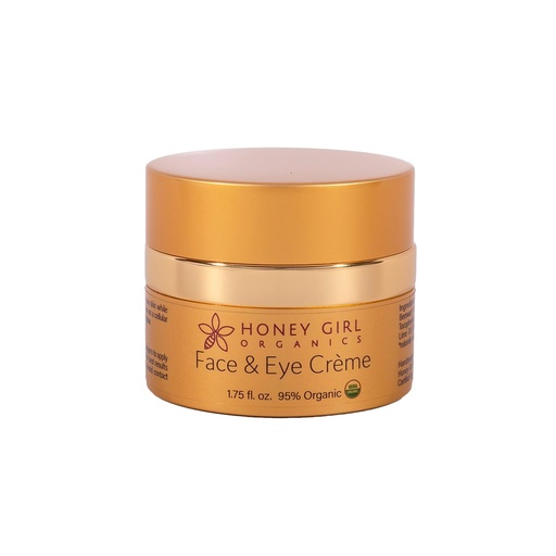 [BRSWIZYKOQOBA2TY] Honey Girl Organics Face & Eye Crème, USDA Certified Organic Facial Moisturizer & Under Eye Cream for Wrinkles, Dark Circles and Puffiness w/Hydrating Honey, Beeswax, Essential Oils & EVOO. 1.75oz