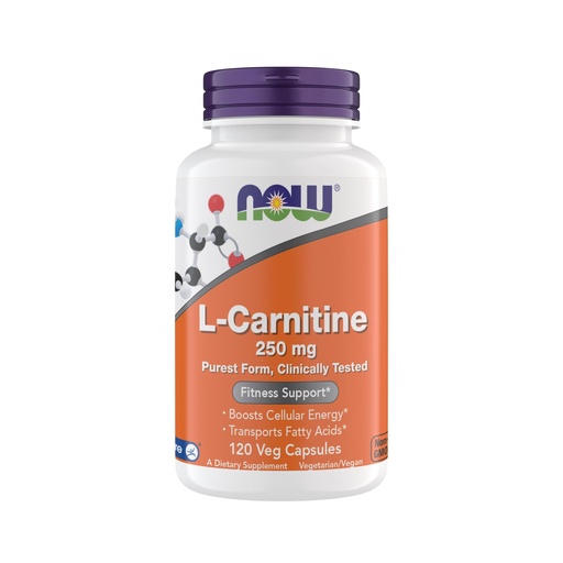 [BRSROFI7BV7WOEL5] Now Supplements L-Carnitine 250 mg, Purest Form, Amino Acid, Fitness Support, Metabolic Support, 120 Vegetarian Capsules, Gluten Free, Vegan, Kosher, Non-GMO