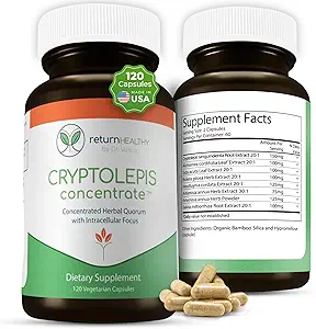 [BRSROGI6BF4GCC32] Cryptolepis Concentrate, Immune Support with Cryptolepis Sanguinolenta for Immunity Boost, Concentrated Herbal Supplements, Antioxidant & Health Supplement, 120 Capsules