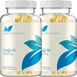 [BRSW2HAKBAAREDLV] Quick Absorption CoQ10 400mg Capsules - Coenzyme Q10 400mg Potent Antioxidant for Heart Energy and Aging Support - High Stability CoQ10 Ubiquinone Capsules - Made in a cGMP US Lab (200 Servings)