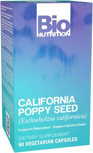 [BRSWI2T7OVYR4FI7] Bio Nutrition California Poppy Herbal Supplement 60 Vegetarian Capsules | Natural Relaxation & Stress Relief | Supports Calm Sleep & Mood