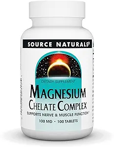 [BRSWIYT3OMAGECLI] Source Naturals Magnesium Chelate Complex, Supports Nerve & Muscle Function*, 100 mg -100 Tablets