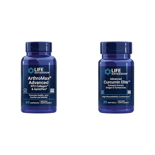 [BRSRAYYYBABRMCA7] Life Extension ArthroMax Advanced Joint Health Supplement with Collagen, Glucosamine & Curcumin Elite Turmeric, 60 Capsules & 30 Softgels