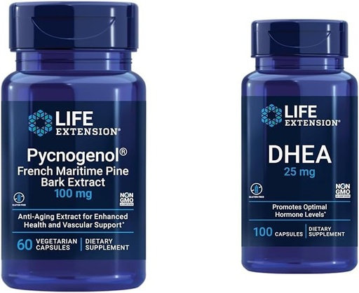 [BRSRAYANOFYGYG3U] Extensión de la vida Pine Marítimo francés Extracto con DHEA Hormon Balance - 60 cápsulas Pycnogenol &amp; 100 cápsulas DHEA 25mg