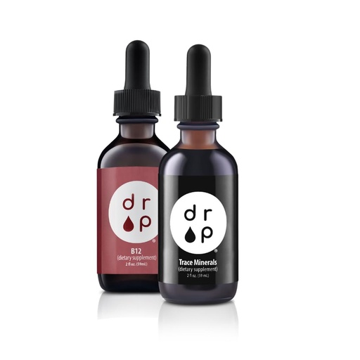 [BRSWYEAEDIIGACYZ] Drop Supplements Organic Trace Minerals Electrolyte Drops and Vitamin B12 2500 mcg 2 oz Liquid Drops Bundle