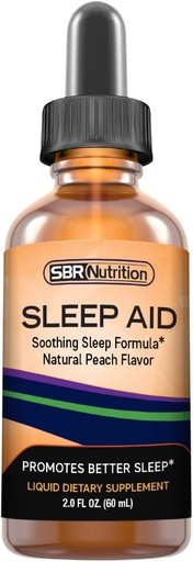 [BRSWGBQCOEFW2FDV] Natural Sleep Aid Liquid Drops with 5 mg Melatonin | Suntheanine, Chamomile, GABA, Wellness Formula | Soothing Extra Strength Sublingual Supplement Supports Sleeping, Sleeplessness, Jet Lag | 2 fl oz