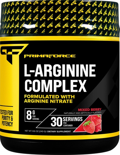 [BRSROHYQB55RMCLP] Primaforce L-Arginine Complex Powder (30 Servings Per Bottle | Mixed Berry) Powerful Protein Building Supplement for Maximum Gains