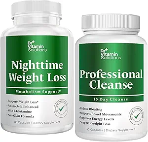[BRSRABAKAB5AAADL] DR VITAMIN SOLUTIONS Nighttime Fat Burner & 15 Day Cleanse for Bloating & Weight Loss, Bundle, 60 Caps