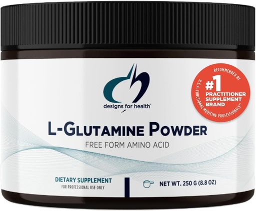 [BRSWIYQPAQJRAA3K] Designs for Health Vegetarian L Glutamine Powder - Pure 3000mg Amino Acid Supplement - Promotes Muscle Recovery, Gut + Immune Support - Non-GMO Gluten Free Drink Add-in (83 Servings / 250g)