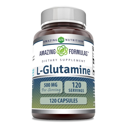 [BRSWGZIQCEBAEELX] Amazing Formulas L-Glutamine Amino Acid Supplement | 500 Mg | Capsules | Non-GMO | Gluten-Free | Made in USA (1 Pack | 120 Count)