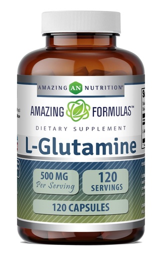 [BRSWGZIQCEBAEELX] Amazing Formulas L-Glutamine Amino Acid Supplement | 500 Mg | Capsules | Non-GMO | Gluten-Free | Made in USA (1 Pack | 120 Count)