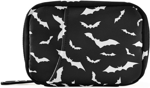 [BRSRMBI5AUNWADT3] Pill Box Halloween Bats 7 dages Pill sag Rejse Pill Organizer Bag med lynlås Portable ugentlige Vitamin Medicin Supplement Holder Pouch Bag