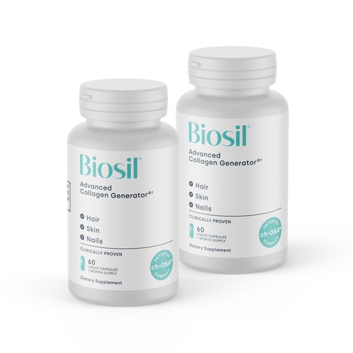 [BRSRMFTQOYNQ2HL7] Biosil Collagen Booster Supplement - 60 Liquid Capsules, Pack of 2 - Patented ch-OSA Activator for Skin, Hair, Nails & Joints - Supports Natural Production - 60-Day Supply