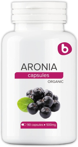 [BRSWGZIHA5YAYYDD] Organic Aronia Berry Capsules - Natural Anthocyanins və Polifenollər ilə Black Chokeberry Supplement - Aronia Villas Toz - Non-GMO - 500mg, 90 Vegan Kapsüls