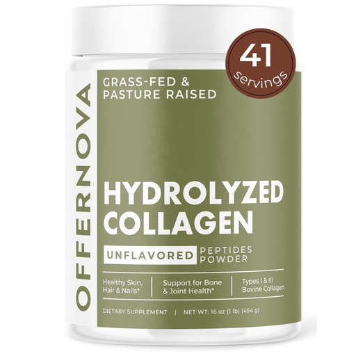 [BRSWKHY2BEPWAFAU] Hydrolyzed Collagen Peptides Powder - 100% Pure, Grass Fed & Unflavored for Women & Men – for Healthy Bones, Joints, Hair & Skin – Colageno Hidrolizado en Polvo Piel, Cabello y Articulaciones