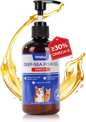 [BRSRAGAHC57QIYLK] Wellix Omega 3 Fish Oil for Dogs, Better Than Salmon Oil for Dogs, Dog Fish Oil Supplement, Pet Skin and Coat Supplement, Promotes Heart, Joint & Immune Health, EPA & DHA