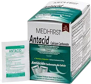 [BRSWIYT7AQGGOGTC] Medi-First 80233 Chewable Mint Antacid Tablets, 100 Count