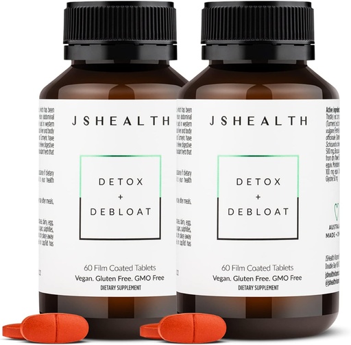 [BRSRMBQ3CAMQE3LO] JSHealth Vitamins Detox and Debloat Liver Health Formula | Liver Detox Pills | 우유 이틀, 심황, 펜넬과의 분리식 | Liver Cleanse Supplement (60 정제, 팩 2)