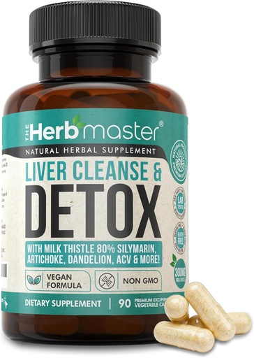 [BRSROHD6AR4A2D3U] Nora Ross Herbmaster Liver Cleanse Detox & Repair – 27-in-1 Herbal Liver Support Supplement für Männer und Frauen – Milchdistel Supplement w/Artichoke Extract, Choline, Zink & Dandelion Root – 45 Servietten