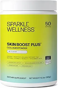 [BRSWGCQ3OYGRM3TU] Sparkle Wellness VERISOL Bioactive Hydrolyzed Collagen Peptides | Collagen Powder Supplement with Vitamin C & Hyaluronic Acid for Hair, Skin, and Nail Health | Skin Boost Plus (No Flavor) [50-Serves]