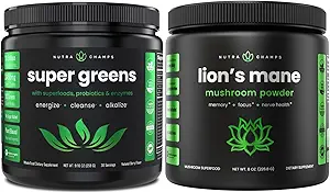 [BRSRA2Y3OEMA43T5] NutraChamps Greens Super Food Powder & Lion's Mane Powder