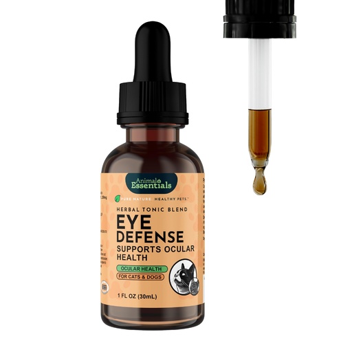 [BRSWKHDQCF6BGFQZ] Animal Essentials Eye Defense Support for Dogs & Cats, 1 fl oz - Made in USA Organic Bilberry Calendula Herbal Blend, Alcohol Free