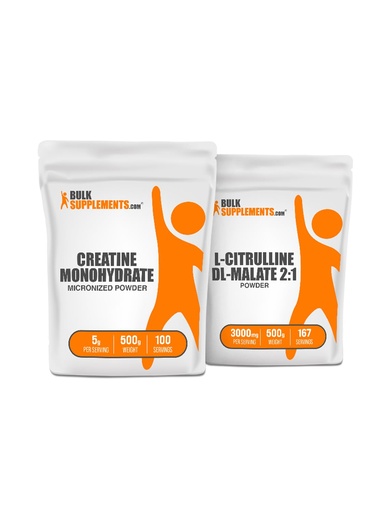 [BRSRMAQQDECAYYLF] BulkSupplements Creatine 500g + Citrulline Malate 500g Bundle