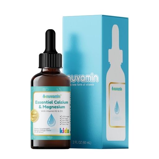 [BRSROFT4BYBAKFLH] Nuvamin – Liquid Calcium & Magnesium Drops for Baby, Toddlers, Kids, & Adults, 2Fl.Oz (60ml), 30 Daily Servings. Great Taste - All Natural - Vegan - Superior Absorption