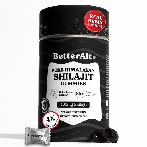 [BRSRA2QCC4NQAEIY] Better Alt Pure Himalayan Shilajit Gummies with 100% Shilajit |High Potency Gold Grade| 60 Gummies for Energy Boost & Immune Support, 75%+ Fulvic Acid| Travel Friendly - Tamarind Flavor