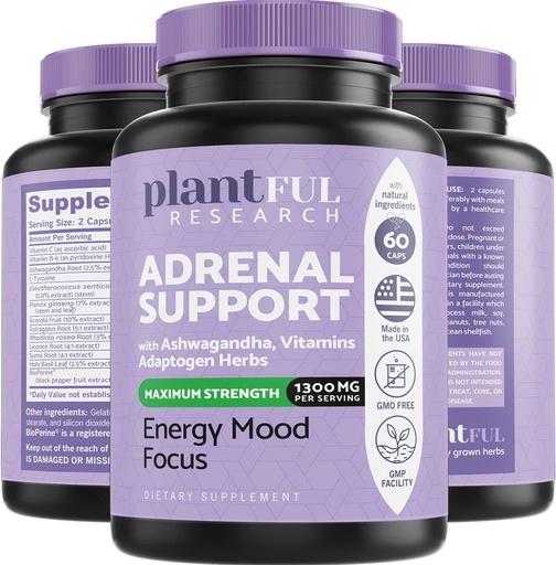 [BRSWY2QNOIBRMDLZ] Adrenal 지원 & Cortisol 매니저 보충교재 │Ultra 높은 순수성 Adaptogens, Ashwagandha 추출물, 자연적인 에너지, 피로, 무드 Boost 비 GMO를 위한 Rhodiola Rosea 캡슐