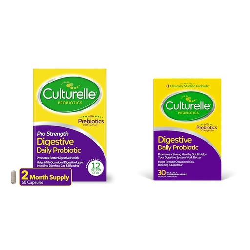 [BRSRAY33AF6QOHTK] Culturelle Pro Strength Daily Probiotic Digestive Health Capsules 60 Count Daily Probiotic Capsules Digestive Health 30 Count