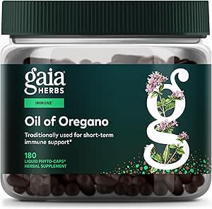 [BRSRMAA5AEHBM3LH] Gaia Herbs Oil of Oregano - Immune & Antioxidant Support Supplement - with Oregano Oil, Carvacrol & Thymol* - 180 Vegan Liquid Phyto-Capsules (90-Day Supply)