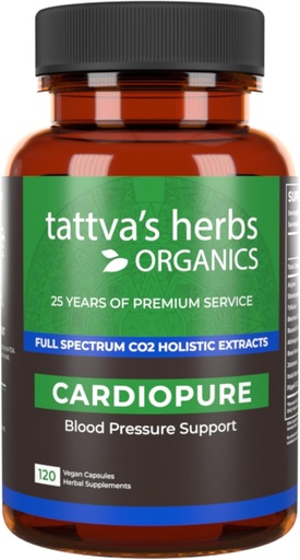 [BRSROFD7CAMQKDL3] Tattva's Herbs Cardiopure Herbal Ayurvedic Supplement, Ashwagandha, Rauwolfia, & Arjuna Full Spectrum Co2 Extracts, Veggie Capsules, 120 Count