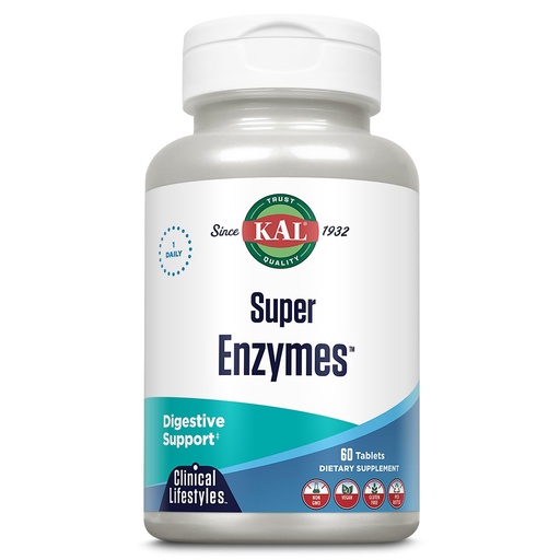 [BRSWIZ3QBMCGK3L2] KAL Super Enzymes Tablets, 60 Count