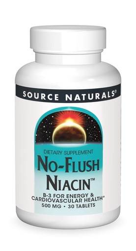 [BRSWIYT3OMAGGE3C] Source Naturals No-Flush Niacin, B-3 for Energy & Cardiovascular Health* 500 mg - 30 Tablets