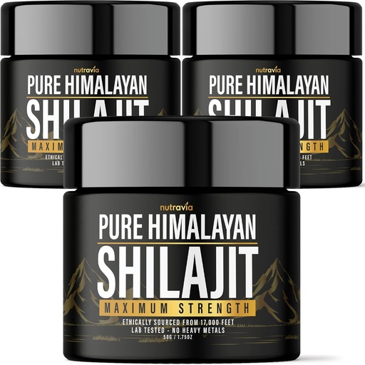 [BRSROHT2BZ7WCC37] (3 Pack) Shilajit Pure Himalayan Organic Resin - Natural Authentic Lab Tested Formula for Men, Women - No Heavy Metals - 600mg Max Strength with 85+ Trace Minerals Golden Grade Shilajit Supplement