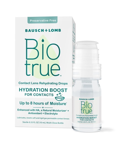 [BRSRMBLYCV5GOEQV] Biotrue Hydration Boost for Contacts, Rehydrating Eye Drops for Dry Eyes, Preservative Free, Refreshes, Lubricates & Moisturizes Lenses, Rewetting Eye Drops, 0.33 FL Oz (Pack of 1)