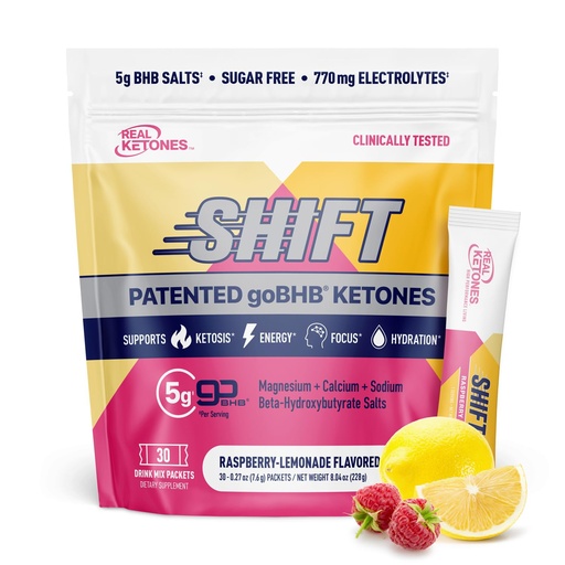 [BRSW2AD7BN6A2CA2] Real Ketones BHB Exogenous Ketones Drink Mix Packets | Electrolytes Powder Packets No Sugar, 4 Main Fasting Electrolytes Plus Hydrating Patented Keto BHB - 30 Count Raspberry Lemonade