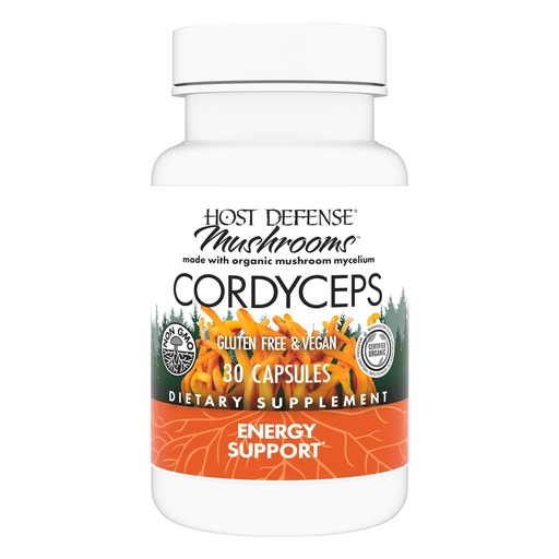 [BRSWIFQOAEOGG2DA] Host Defense Cordyceps Capsules - Immune & Energy Support Supplement - Kidney Health Supplement with Cordyceps - Fitness Support Supplement to Aid Oxygen Uptake - 30 Capsules (15 Servings)*