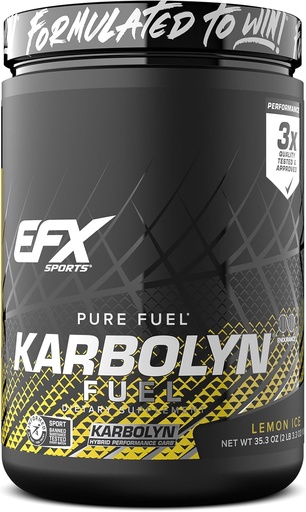 [BRSRMBQCOJ5BQYIU] EFX Sports Karbolyn Fuel | Fast-Absorbing Carbohydrate Powder | Carb Load, Sustained Energy, Quick Recovery | Stimulant Free | 18 Servings (Lemon Ice)