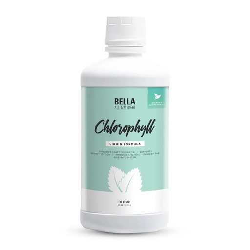 [BRSRAFANDF6QAYD4] Bella All Natural Liquid Chlorophyll Drops Anti-Aging | Increased Energy | Hormonal Balance | Anti-Acne, Mint Flavor 60ml