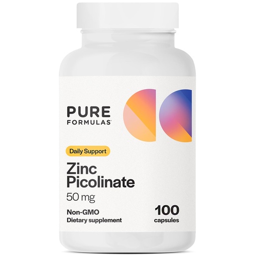 [BRSWIFAYCR5WEHI3] PureFormulas Zinc Picolinate 50 mg - Immunity & Hormone Support - Bioavailable 50 mg Zinc Supplement 100 Capsules
