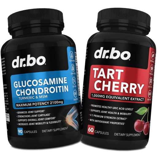 [BRSRAEI5OQNGYGY7] Glucosamine Chondroitin MSM Turmeric & Tart Cherry - Joint Health Supplement Knee Bone & Joints, Purge Uric Acid Cleanse Flush Antioxidant Pills - Joint Support Pills & Tart Cherry Extract Capsules