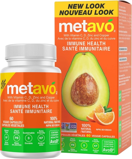 [BRSW2ZYDOUIRY337] Metavo Immune Health - Natural Immune Support Supplement, Essential Zinc Supplements for Men & Women Enriched with Vitamin C, D & Copper, 60 Vegan Capsules, 30 Servings
