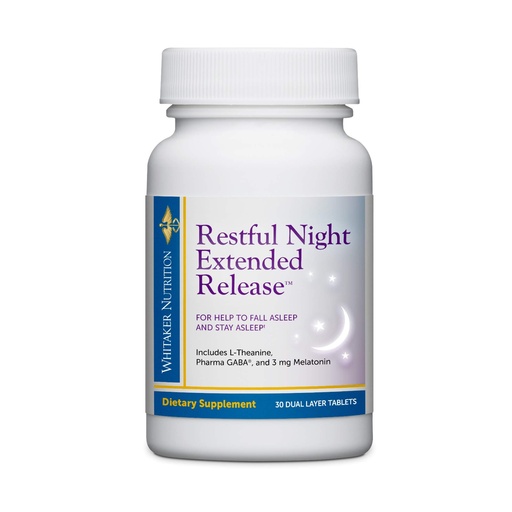 [BRSWI2T2CVYRW2LK] Dr. Whitaker Restful Night Extended Release Melatonin Sleep Aid Helps You Fall Asleep and Stay Asleep Longer with Dual-Layer, Extended Release Technology, 30 Tablets (30-Day Supply)