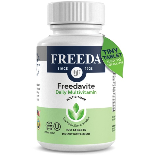 [BRSWIYQ2OYJRWEDY] Freedavite Tiny Tablet - Moderate Multivitamin for Men and Women - Vitamin A, C, D, E, B1, B2, B6, B12, Biotin, Calcium, Zinc, Iron, Magnesium, Manganese, Copper, Selenium, Iodine - 100 Count
