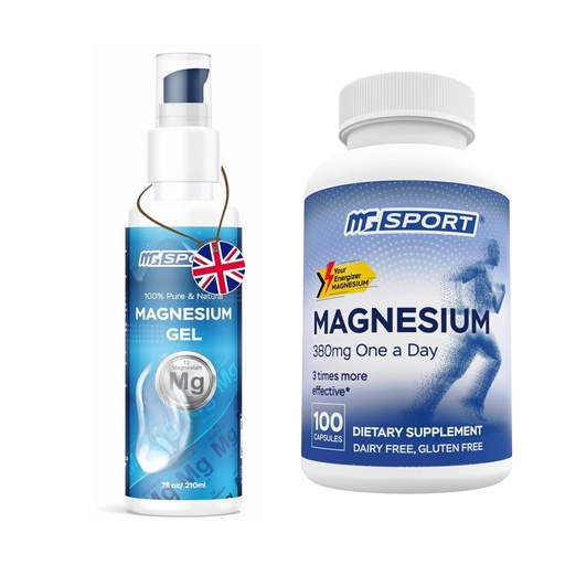 [BRSWYFITCEHGAHYV] High Absorption Magnesium Supplement (100 Count) and Gel for Leg Cramps and Sore Muscles