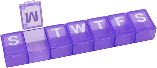 [BRSW2CD4BV7BOG3V] EZY DOSE Weekly (7-Day) Pill Organizer, Медицинска Planner, Витамин Склад кутия, Удобни и лесни за употреба, Средни отделения, Случай за добавки и рибено масло, Travel Friendly, Purple, BPA Free