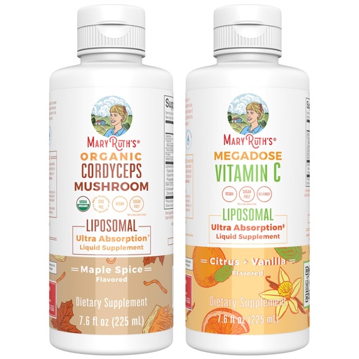 [BRSRAGL3A5YBYCLP] MaryRuth Organics Cordyceps Liposomal (Maple Spice) & Vitamin C (Citrus & Vanilla) | Clean Label Project Verified® | Vitamins for Immunity, Skin, & Overall Health | Vegan, Non-GMO, Gluten-Free
