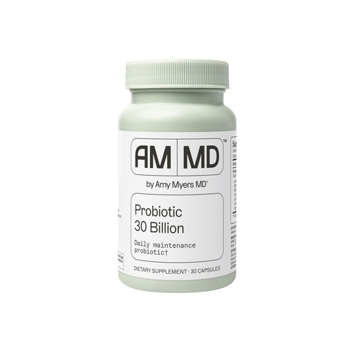 [BRSWKGIHOMBW2ADI] Amy Myers MD Probiotics 30 Billion CFU - Supports Digestive Health, Gut Microbiome & Immune Function - 14 Strains - Dairy-Free, Gluten-Free - 30 Capsules (30 Servings)